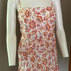 LOFT Large Butterfly Sundress pink and orange Floral